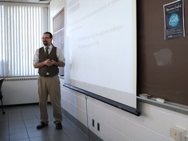 Professor teaching a psychology class