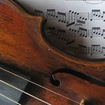 violin on sheet music