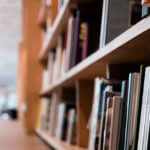 Image of bookshelves in the library