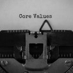 core values being written on a type writer