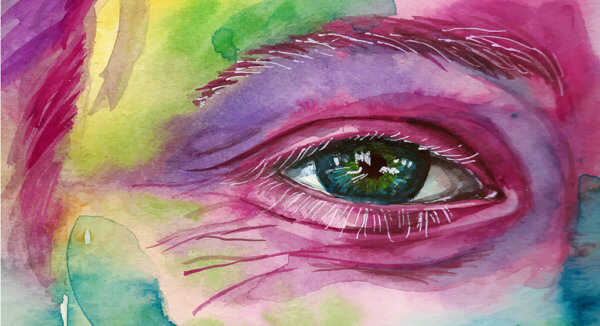 watercolor painting of a female face