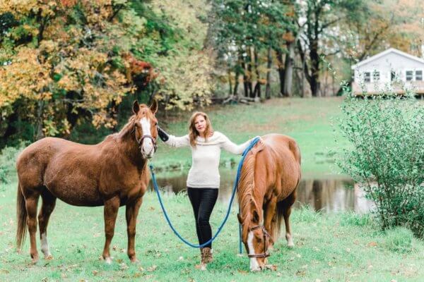 Jodie and her two horses