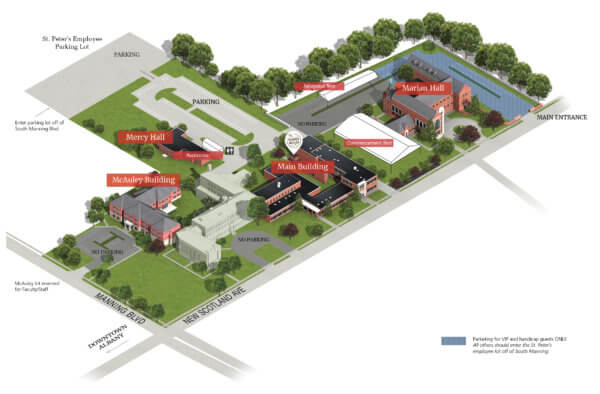 Map of campus for commencement