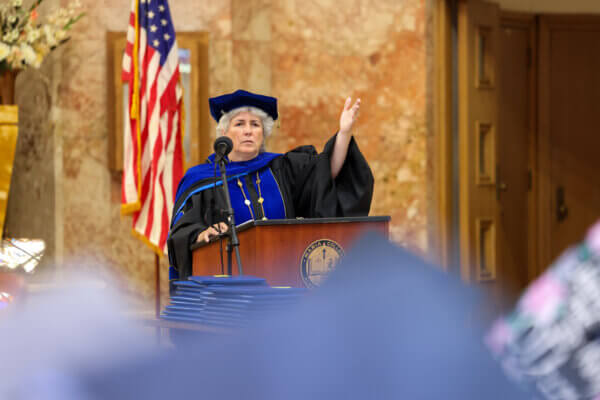 Dr. Ortale gives remarks during ceremony